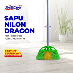 Set Sapu Gagang Dragon / Sapu Nilon Taiwan Lantai Plastik Tebal / Sapu Nylon Murah