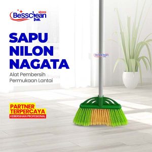 Sapu Nylon Tangkai Nagata / Sapu Plastik Lantai rumah Nagata 0717 / Broom Nylon