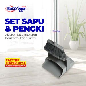 SET Sapu + Pengki Nagata 742S / Buka Tutup Lipat Dust Pan / Sapu Lantai Nylon